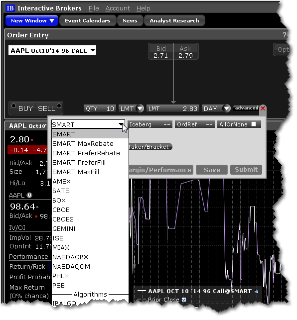 Option Routing Strategies