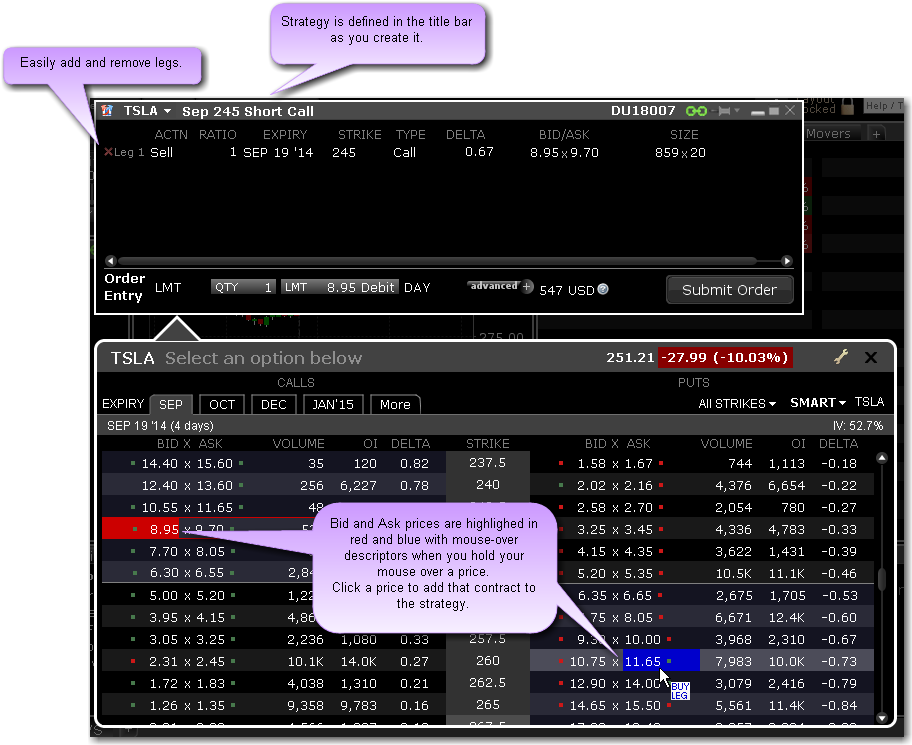 Option Selector in StrategyBuilder